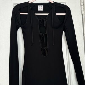 With Jéan Black Long Sleeve Dress